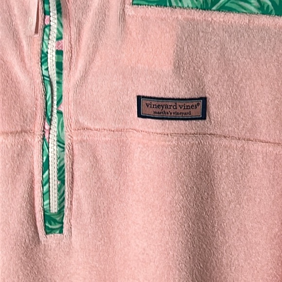 Vineyard Vines Banana Leaf Terry Relaxed Shep Shirt Pink Green Size Large - Picture 5 of 12
